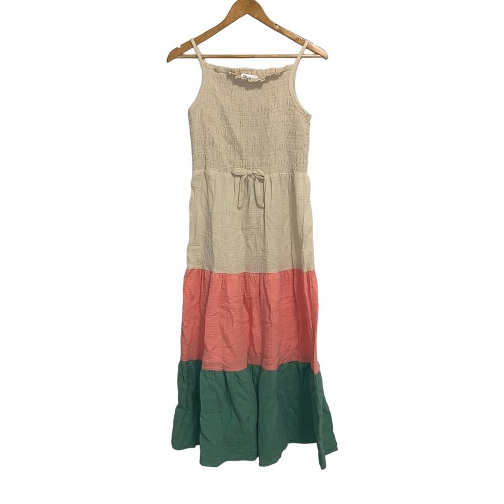 Bonnie Jean Tan Sleeveless Gauze Maxi Dress